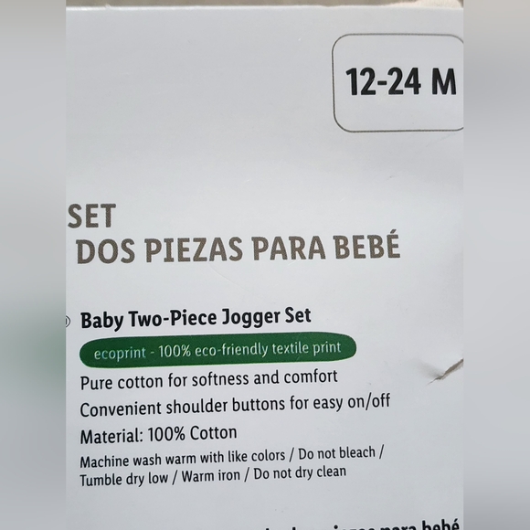 Lupilu Baby Two-Piece Jogger Set 100% Cotton New - Picture 4 of 4